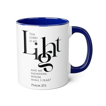 Faith Culture - Psalm 27:1 - Christian Accent Coffee Mug (11oz) Blue 11oz