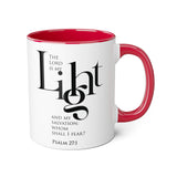 Faith Culture - Psalm 27:1 - Christian Accent Coffee Mug (11oz) Red 11oz