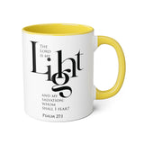 Faith Culture - Psalm 27:1 - Christian Accent Coffee Mug (11oz) Yellow 11oz