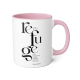 Faith Culture - Psalm 46:1-2 - Christian Accent Coffee Mug (11oz) Pink 11oz