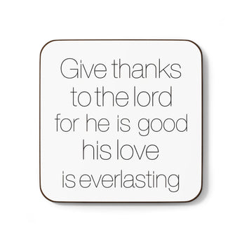 Faith Culture - Psalm of Gratitude - Christian Thanksgiving Coaster 3.5" × 3.5" Square Hardboard