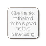 Faith Culture - Psalm of Gratitude - Christian Thanksgiving Coaster 3.5" × 3.5" Square Hardboard
