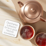 Faith Culture - Psalm of Gratitude - Christian Thanksgiving Coaster