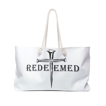 Faith Culture - Redeemed by the Cross Christian Weekender Tote Bag 24" × 13"