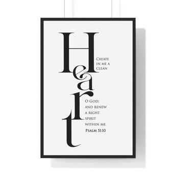 Faith Culture - Renewed Spirit - Psalm 51:10 - Christian Wall Art 24″ x 36″ Black