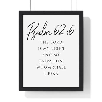 Faith Culture - Rock of Salvation - Psalm 62:6 - Christian Wall Art 11″ x 14″ Black