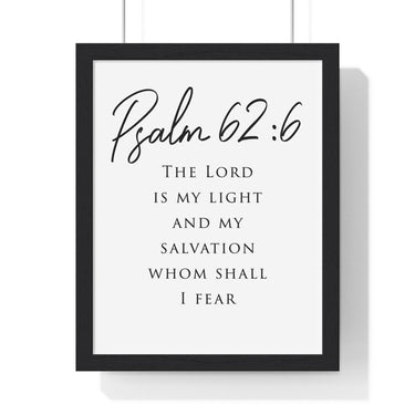 Faith Culture - Rock of Salvation - Psalm 62:6 - Christian Wall Art 11″ x 14″ Black