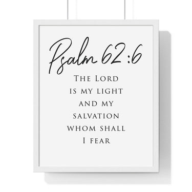 Faith Culture - Rock of Salvation - Psalm 62:6 - Christian Wall Art 16" x 20" White
