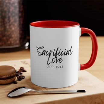 Faith Culture - Sacrificial Love - John 15:13 Christian Accent Coffee Mug 11oz Red