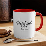 Faith Culture - Sacrificial Love - John 15:13 Christian Accent Coffee Mug 11oz Red