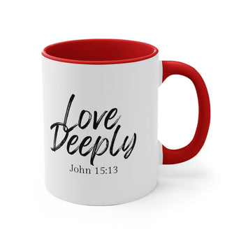 Faith Culture - Sacrificial Love - John 15:13 Christian Accent Coffee Mug 11oz Red