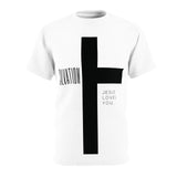 Faith Culture - Salvation - Christian Unisex Cut & Sew Tee White stitching