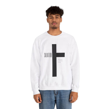 Faith Culture - Salvation - Christian Unisex Heavy Blend™ Crewneck Sweatshirt White