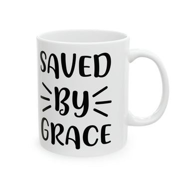 Faith Culture - Saved By Grace- Christian Ceramic Coffee Mug, 11oz