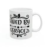 Faith Culture - Saved By Grace - Christian Coffee Ceramic Mug 11oz