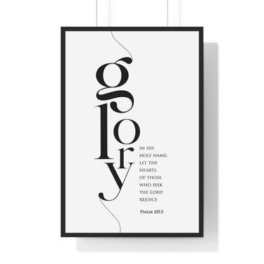 Faith Culture - Seek His Presence - Psalm 105:3 - Christian Wall Art 24″ x 36″ Black