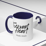Faith Culture - Servant Heart - Mark 10:45 Christian Coffee Mug 11oz Navy