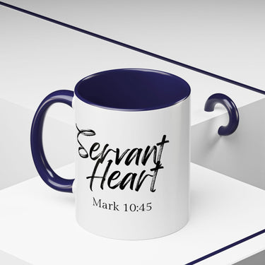 Faith Culture - Servant Heart - Mark 10:45 Christian Coffee Mug 11oz Navy