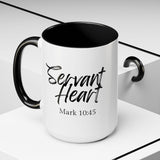 Faith Culture - Servant Heart - Mark 10:45 Christian Coffee Mug 15oz Black