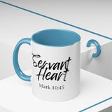 Faith Culture - Servant Heart - Mark 10:45 Christian Coffee Mug 11oz Light Blue