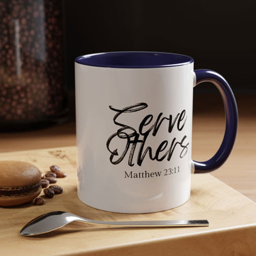 Faith Culture - Serve Others - Matthew 23:11 Christian Coffee Mug 11oz Navy