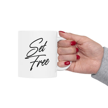 Faith Culture - Set Free Christian Mug, 11oz & 15oz | Bold Faith-Inspired Coffee Cup 11oz