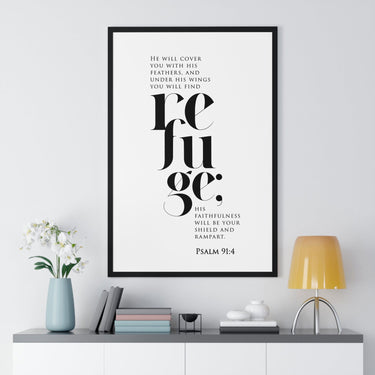 Sheltered Wings - Psalm 91:4 - Christian Wall Art