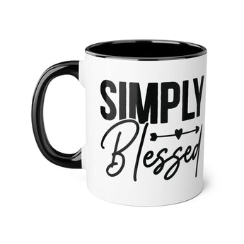 Faith Culture - Simply Blessed - Christian Thanksgiving Accent Mug, 11oz Black 11oz