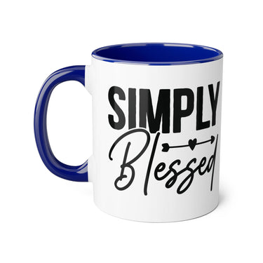 Faith Culture - Simply Blessed - Christian Thanksgiving Accent Mug, 11oz Blue 11oz