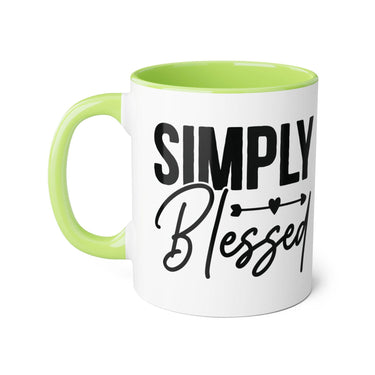 Faith Culture - Simply Blessed - Christian Thanksgiving Accent Mug, 11oz Light Green 11oz