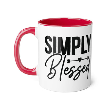 Faith Culture - Simply Blessed - Christian Thanksgiving Accent Mug, 11oz Red 11oz