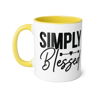 Faith Culture - Simply Blessed - Christian Thanksgiving Accent Mug, 11oz Yellow 11oz