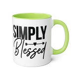 Faith Culture - Simply Blessed - Christian Thanksgiving Accent Mug, 11oz