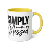 Faith Culture - Simply Blessed - Christian Thanksgiving Accent Mug, 11oz