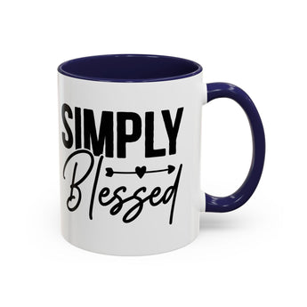 Faith Culture - Simply Blessed Christian Thanksgiving Accent Coffee Mug, 11oz and 15oz 11oz Navy