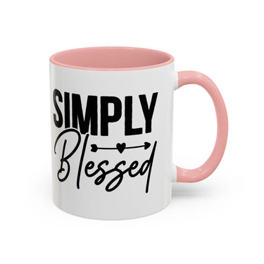 Faith Culture - Simply Blessed Christian Thanksgiving Accent Coffee Mug, 11oz and 15oz 11oz Pink