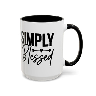 Faith Culture - Simply Blessed Christian Thanksgiving Accent Coffee Mug, 11oz and 15oz 15oz Black