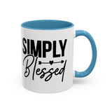 Faith Culture - Simply Blessed Christian Thanksgiving Accent Coffee Mug, 11oz and 15oz 11oz Light Blue