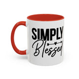 Faith Culture - Simply Blessed Christian Thanksgiving Accent Coffee Mug, 11oz and 15oz
