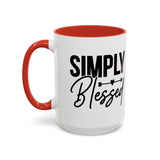 Faith Culture - Simply Blessed Christian Thanksgiving Accent Coffee Mug, 11oz and 15oz