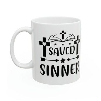Faith Culture - Sinner Saved By Grace - Christian Ceramic Coffee Mug 11oz