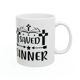 Faith Culture - Sinner Saved By Grace - Christian Ceramic Coffee Mug 11oz