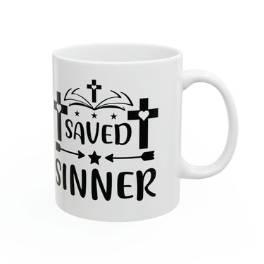 Faith Culture - Sinner Saved By Grace - Christian Ceramic Coffee Mug 11oz