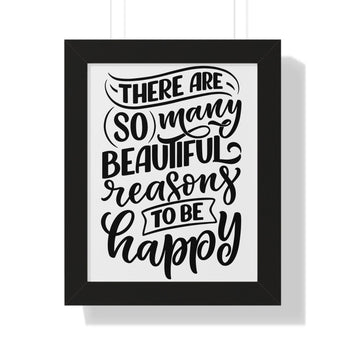 Faith Culture - So Many Beautiful Reasons to Be Happy - Christian Thanksgiving Wall Art 11" x 14" Black