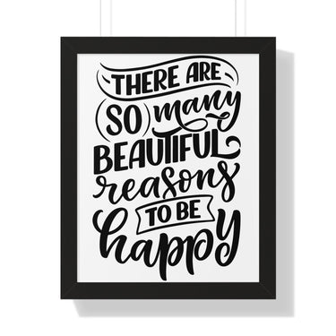 Faith Culture - So Many Beautiful Reasons to Be Happy - Christian Thanksgiving Wall Art 16″ x 20″ Black
