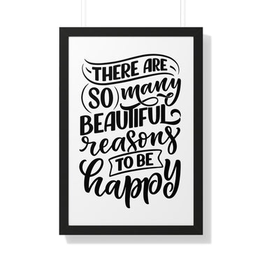 Faith Culture - So Many Beautiful Reasons to Be Happy - Christian Thanksgiving Wall Art 20" x 30" Black