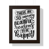 Faith Culture - So Many Beautiful Reasons to Be Happy - Christian Thanksgiving Wall Art 11" x 14" Walnut