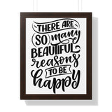 Faith Culture - So Many Beautiful Reasons to Be Happy - Christian Thanksgiving Wall Art 16″ x 20″ Walnut