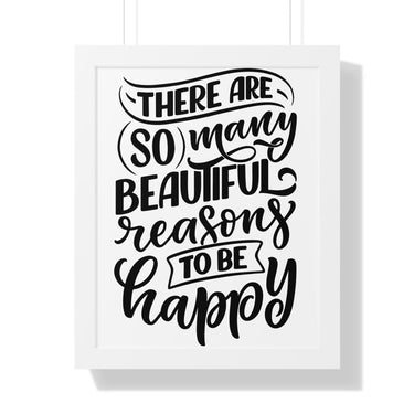 Faith Culture - So Many Beautiful Reasons to Be Happy - Christian Thanksgiving Wall Art 16″ x 20″ White