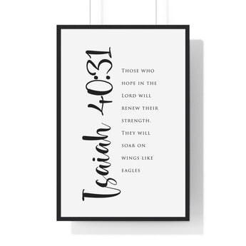 Faith Culture - Soar on Wings - Isaiah 40:31 - Christian Wall Art 24″ x 36″ Black